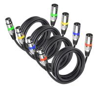 4Pack Câbles Dmx 3 Broches 5m Cables Xlr Male Femelle, Lot Xlr Cable Dmx 512 Lights 5m Lumiere Conection xlr, Câble Xlr to Xlr Fiche Pour Microphone Fil Xlr ou Cable Xlr Eclairage