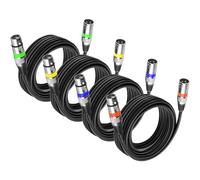 4Pack Câbles DMX 3 Broches 5m Xlr Male/Femelle, Lot Câbles Xlr pour DMX 512 Lights 5m Connexion Xlr
