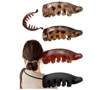 4Pack Non-slip Banana Hair Clips for Thick Thin Hair, Leopard Print Tortoise Shell Mini Banana Clips, Strong Hold Anatomical Curved Ponytail Fixing Clamp, Hair Accessories for Women Girls (4PC)