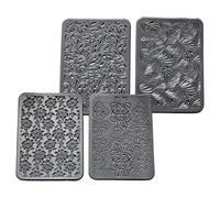 4Pack Professional Silicone Stamping Mats for Polymer Clay Jewelry and Earring Designs