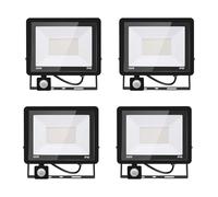4PACK - Projecteur LED détecteur de mouvement 100W,10000LM Projecteur LED Exterieur Avec Detecteur Blanc Chaud(3000K) Imperméable IP66 Projecteur LED exterieur de sécurité pour, garage, couloir