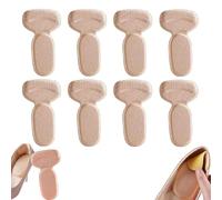 4Pairs Anti-Slip Heel Liners Soft Cushion Heel Protector Pads,T-Shaped 2 in 1 Anti-Chafing Heel Pads,Heel Grips Inserts Prevent Slip and Rubbing,Improved Shoe Fit and Comfort (Beige)