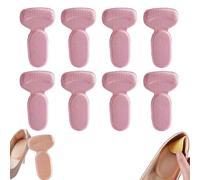 4Pairs Anti-Slip Heel Liners Soft Cushion Heel Protector Pads,T-Shaped 2 in 1 Anti-Chafing Heel Pads,Heel Grips Inserts Prevent Slip and Rubbing,Improved Shoe Fit and Comfort (Pink)