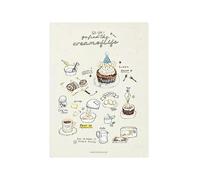 4PC-B5 Livre de peinture à l'huile littéraire pour étudiant Carte mentale Carnet-gâteau au chocolat