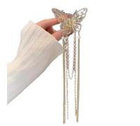 4pc Crystal Rhinestone Butterfly Pearl Tassel Hairpin Simple Hollow Out Hair Clip Side Shark