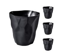 4PC Poubelle plissée créative, salon, chambre à coucher, bureau, seau de rangement, Style ménage intérieur, papier de grande capacité Poubelle Bureau Enfant Foot (Black, One Size)