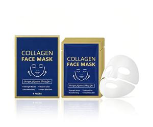 4PC Skinklean Collagen Face Mask, Deep Hydration That Lasts All Day, Collagen Hydrogel Mask, Overnight MaskHydrating, Real Deep, Glass Skin, Pore Minimizing, Elasticity Improvement, Korean Skincare