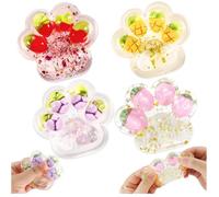 4Pc Squishy Patte de Chat Fruit, Squishy Patte Géante Jouet Squishy Patte de Chat Fruits Patte de Chat Anti Stress Jouets à Presser