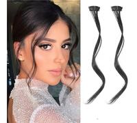 4PC Synthesis Bangs Wig Hair Extensions Curly Clip-on Front Side Long Wavy Blone(A,10inches)