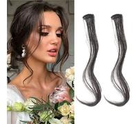 4PC Synthesis Bangs Wig Hair Extensions Curly Clip-on Front Side Long Wavy Blone(F,10inches)