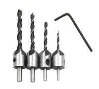 4pc Trois Pointu Bois Forage Forage 3-6mm Alésage Forage Vis Chanfreinage Foret Trou Ouvre Outil Ensemble 4pc drill bit set