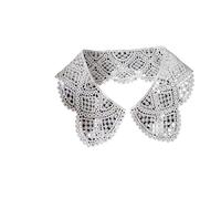 4pc White Hollow Out Lace Neckline Fabric Embroidery Applique Collar Sewing DIY Dress Accessories