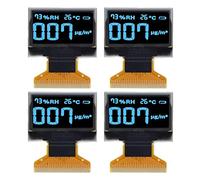 4Pcs 0.96in Organic Light Emitting Diode LCD Display, 30PIN SPI IIC Interface 128x64 Resolution, Glass Free OLED Screen with Clear Bright Display for DIY Electronics Projects with (Affichage bleu)