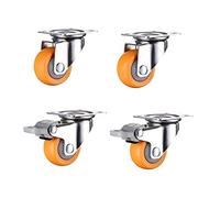 4pcs 1/1.25 1.5 2inch Heavy Duty 60kg Orange Swivel Castor Wheels Trolley Furniture Caster(1.0 Inch)