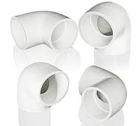 4Pcs 1-1/4'' PVC 90 Degree Elbow, 2-Way Right Angle Adapter Fittings, Corner Connector for Sch40 PVC Pipe DIY Frame