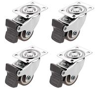 4PCS 1-2inch Furniture Caster Soft Universal Wheel Swivel Caster Roller Wheel for Platform Trolley Household Accessory(With Brake a,1.5 Inch)