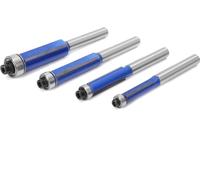 4pcs 1/4 Inch Shank Straight Flush Trim Router Bit Woodworking Milling Cutter Tools