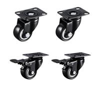 4pcs 1.5 Inches 41mm Black Swivel Castor Wheels Trolley Furniture Caster Rubber(1.5 inch A and C)