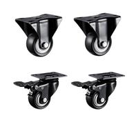 4pcs 1.5 Inches 41mm Black Swivel Castor Wheels Trolley Furniture Caster Rubber(1.5 inch B and C)