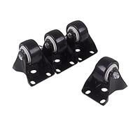 4Pcs 1.6 inch Dia Heavy Duty 200KG Black Polyurethane Fixed Castor Wheels Trolley Furniture Caster (Color : Black)