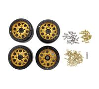 4PCS 1.9 Inch RC Wheel Hubs, Aluminum Alloy Beadlock Wheel Rims Replacement for 1/10 Scale RC Car, Pentagonal Triangular Vent Holes Design with Enhanced Heat Dissipation, Includes