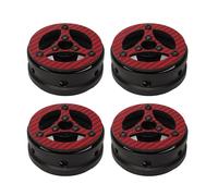 4PCS 1.9 inch RC Wheel Rims | Lightweight Carbon Fiber Replacement for SCX10 / RR10 1/10 Crawler Car | High - Strength Alloy & Nylon Combo for Off - Road/Rock Climbing (Red)