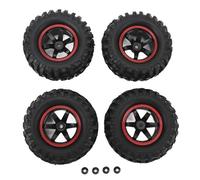 4pcs 1,9 pouces RC Pneus de voiture Roues Rubber Strong Grip Frame rouge 6 trous Résistant à l'amortisseur pour axial 1/10 RC Crawler