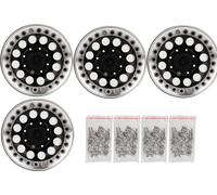 4pcs 1,9in Aluminium Beadlock Wheel Wheel Felgen Hubs für SCX10 1/10 RC Crawler Car (schwarzes Silber)