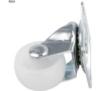 4pcs 1 Inch Swivel Casters White PP Roller Wheel for Trolley Furniture