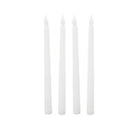 4pcs 10 Pouces Bougies Coniques sans Flamme Longues Bougies LED Lumière Alimentée par Batterie électrique LED Bougie Conique Lumière Chaude pour Noël Vacances Mariage Anniversaire (Blanc)