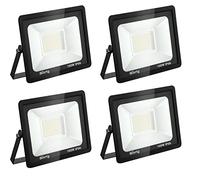 4PCS 100W Spot LED Extérieur Blanc Chaud 3000K, Blivrig 10000LM Projecteur LED Exterieur IP66 Imperméable, Eclairage LED, pour Terrasse, Patio, Chemins, Stades, Usines, Parking, Garage, Jardi