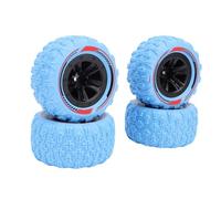 4pcs 12 Mm Hex RC Pneu de Roue Extra Large Pneus de Terrain de Boue avec des Roues en Alliage en Alliage en Aluminium de Surface Anti-Patin pour 1/14 1/16 RC Crawler Camion de (Blue)