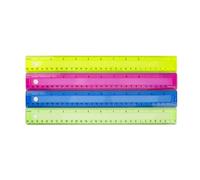 4pcs 12 Pouces Droitiers Droits Clear Rulers Règle Mathématique Mesurer Outil Inches Centimètres Double Échelle Math Math Drawing Classroom