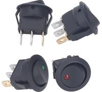 4PCS 12V Round Power Switches 3 Pin 2 Position LED Switch Boat Toggle Rocker Switch 20mm