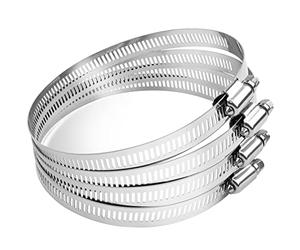 4pcs 141-165mm Collier de Serrage Inox, Leryati 304 Collier Serrage Métallique Collier Durite, Collier Serrage Réglable en Acier Inoxydable Convient Pour Piscine, Machine à Laver, Jardin