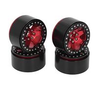4pcs 2.2 dans les moyeux de roue Aluminium ALLIAGE CNC CNC Polades de roues pondérées traitées pour 1/10 RC Rock Crawler Car Traxxas Defender Axial Scx10 SCX10 II 90046 90047 (Rouge)