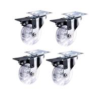 4pcs 2 Inch Heavy Duty Furniture Caster Soft Rubber Universal Wheel Swivel Mute Trolley(B)