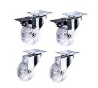 4pcs 2 Inch Heavy Duty Furniture Caster Soft Rubber Universal Wheel Swivel Mute Trolley(C)