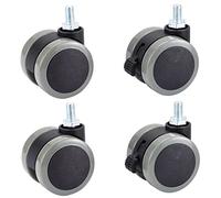 4Pcs 2 Inch M8 Universal Mute Chair Wheel Caster Heavy Duty 50kg Swivel Castor Replace Furniture Wheels Roller Brake Casters(Screw With Brake)