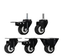 4pcs 2 inches 50mm Heavy Duty 180kg Black Swivel Castor Wheels Trolley Furniture Caster(4pcs-a2)