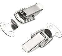 4pcs 201 Acier inoxydable Boîtier en bois Boucle de serrure à ressort
