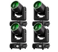 4PCS 295W Beam Lyre LED, Angle de Faisceau 2,3° Mise au Point Électronique 14+1 Motifs 13+1 Couleurs 48-Prismes Effet d'Atomisation pour Scène Club DJ Mariage Fête Noël