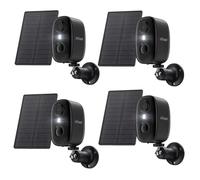 4PCS 2K Caméra Surveillance Extérieure Sans fil solaire WIFI, Vision nocturne couleur, AI détection PIR, Audio bidirectionnel