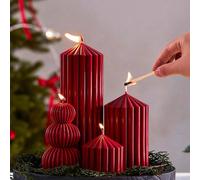 4pcs/2pcs/1 pièce Bougies parfumées cylindriques rayées bordeaux vintage, bougies en forme de gourde, bougies longues de 25cm/10 pouces, faites de cire de soja et de cire de paraffine, contenant des b