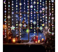4pcs 3.5m Étoilée Phase de Lune Guirlande Anniversaire Kit Guirlande Papier Joyeux Anniversaire Convient pour Les Deco Nouvel an, Fêtes en Plein Air Fêtes de Jardin, la Décoration de Mariage