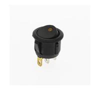 4Pcs 3 Pins With Led Lights Switch 12V 16A DC 23 * 23 * 25mm Car Auto Round Rocker Switch ON-OFF NWPNLXEA(Gelb)