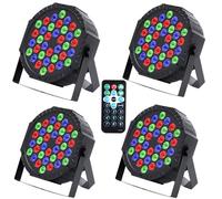 4PCS 36 Par LED Projecteurs, Eclairage de Scène Digital Multiplex512 LED RGB DJ Lampe de Scène avec Télécommande 7 Modes d'éclairage pour DJ Disco Fête Étape Bar Club Halloween Mariage Noël