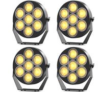 4PCS 380W Projecteur COB Par LED, Eclairage Scene Lumières Rétro avec 7 LED Dorées x 50W + RGB 168LED x 0.2W, Theatre Jeu de Lumiere Dynamique pour église Mariage Public Fête Halloween Noël