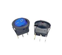 4Pcs 3Pin ON/OFF Car 220V/12V Round Rocker Dot Boat LED Light Toggle Switch SPST Light Switch NWPNLXEA(Kcd105blue,12V)