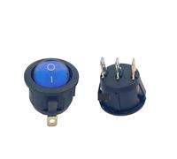 4Pcs 3Pin ON/OFF Car 220V/12V Round Rocker Dot Boat LED Light Toggle Switch SPST Light Switch NWPNLXEA(Kcd105blue,12V)